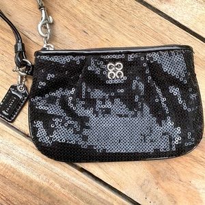 Coach wristlet black sequence for formal event